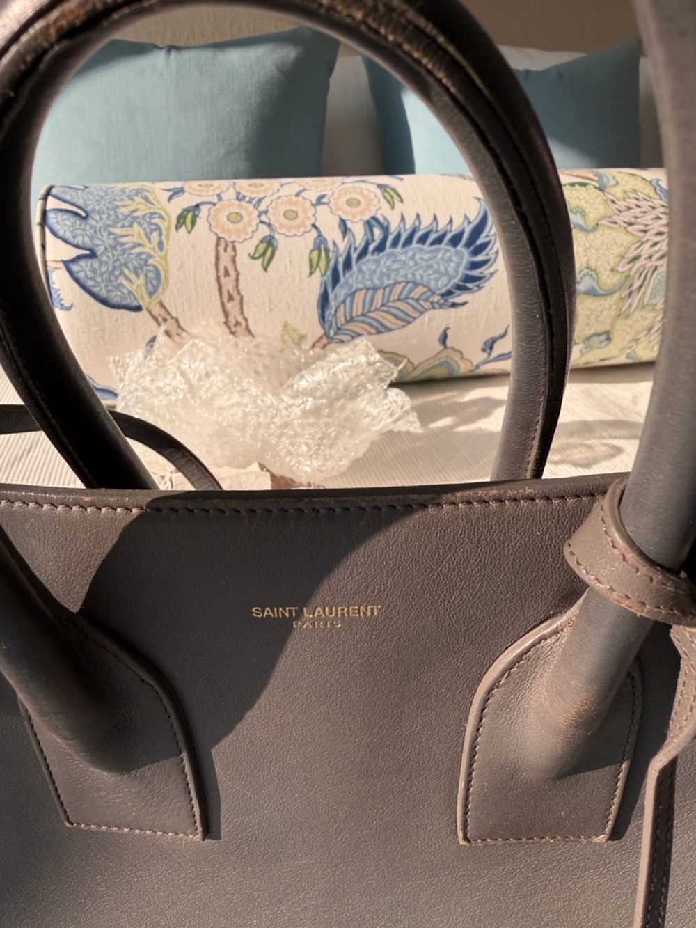 Saint Laurent Grey Leather Sac De Jour - Picture 3 of 13
